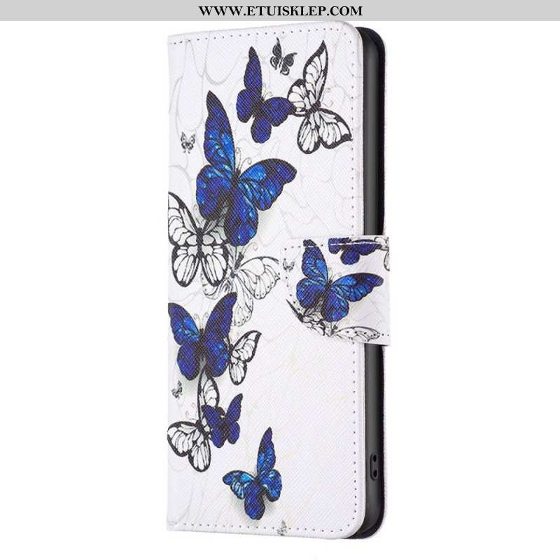 Skórzany Futerał do Samsung Galaxy M23 5G Wspaniałe Motyle